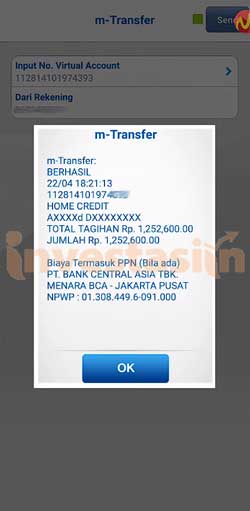 11. Cara Bayar Home Credit Via Mobile Banking BCA Berhasil