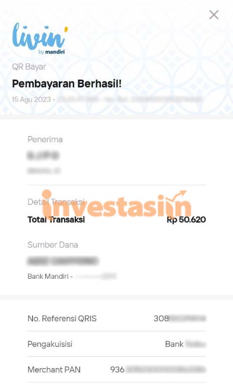 Bukti Transfer Pembayaran QRIS