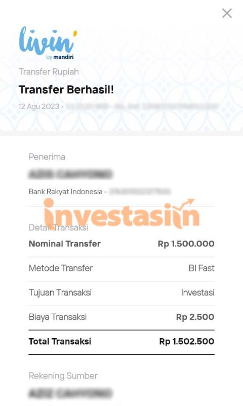 Bukti Transfer ke Bank Lain