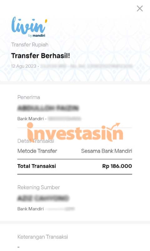 Bukti Transfer ke Sesama Mandiri