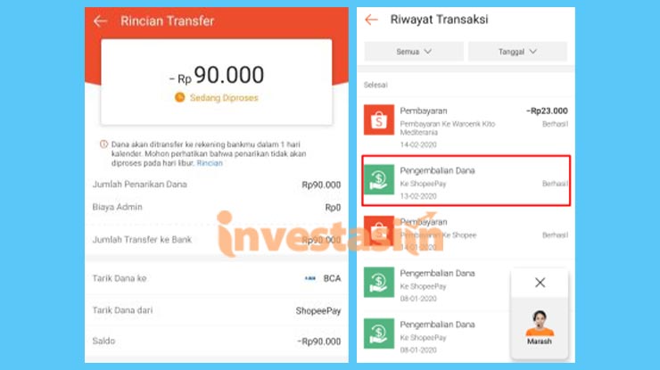 Cara Batalkan Transfer ShopeePay