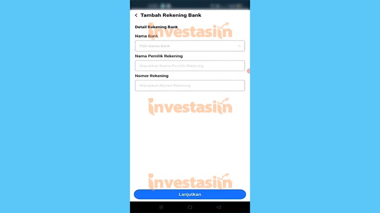 Masukan Data Rekening Bank