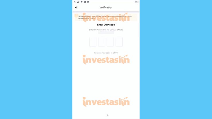 Masukan Kode OTP Untuk Cara Pinjam Uang di Kredivo