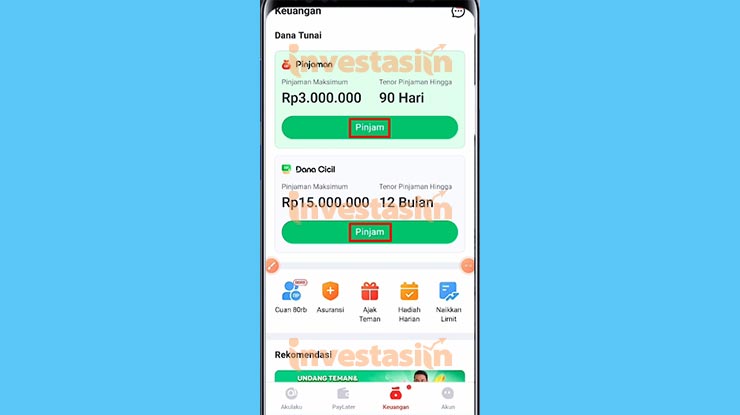 Pilih Menu Pinjam Uang di Akulaku Untuk Cara