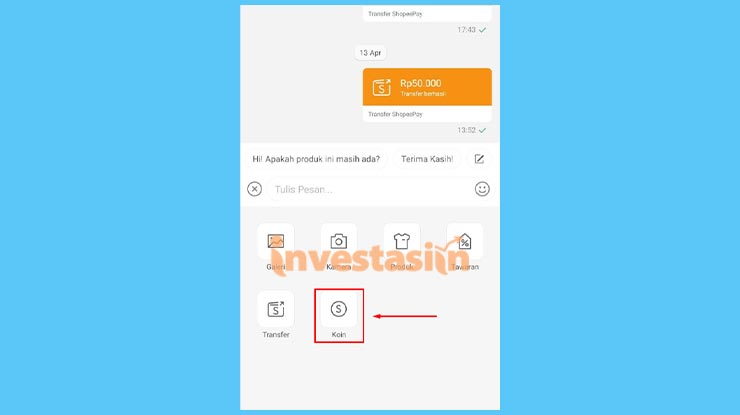 Pilih Opsi Koin Shopee