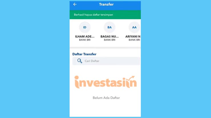 Selesai Menghapus Riwayat Transfer di BRImo
