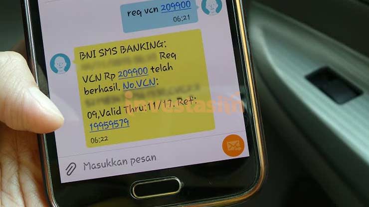 Top Up DANA di SMS Banking BNI