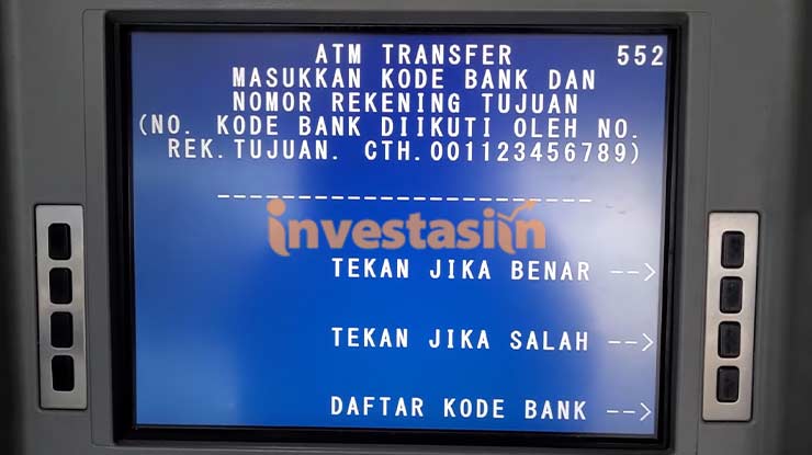 Transfer Lewat ATM BRI